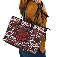 New Zealand Aotearoa Leather Tote Bag Te Reo Maori Ake Ake Ake - Polynesian Pride