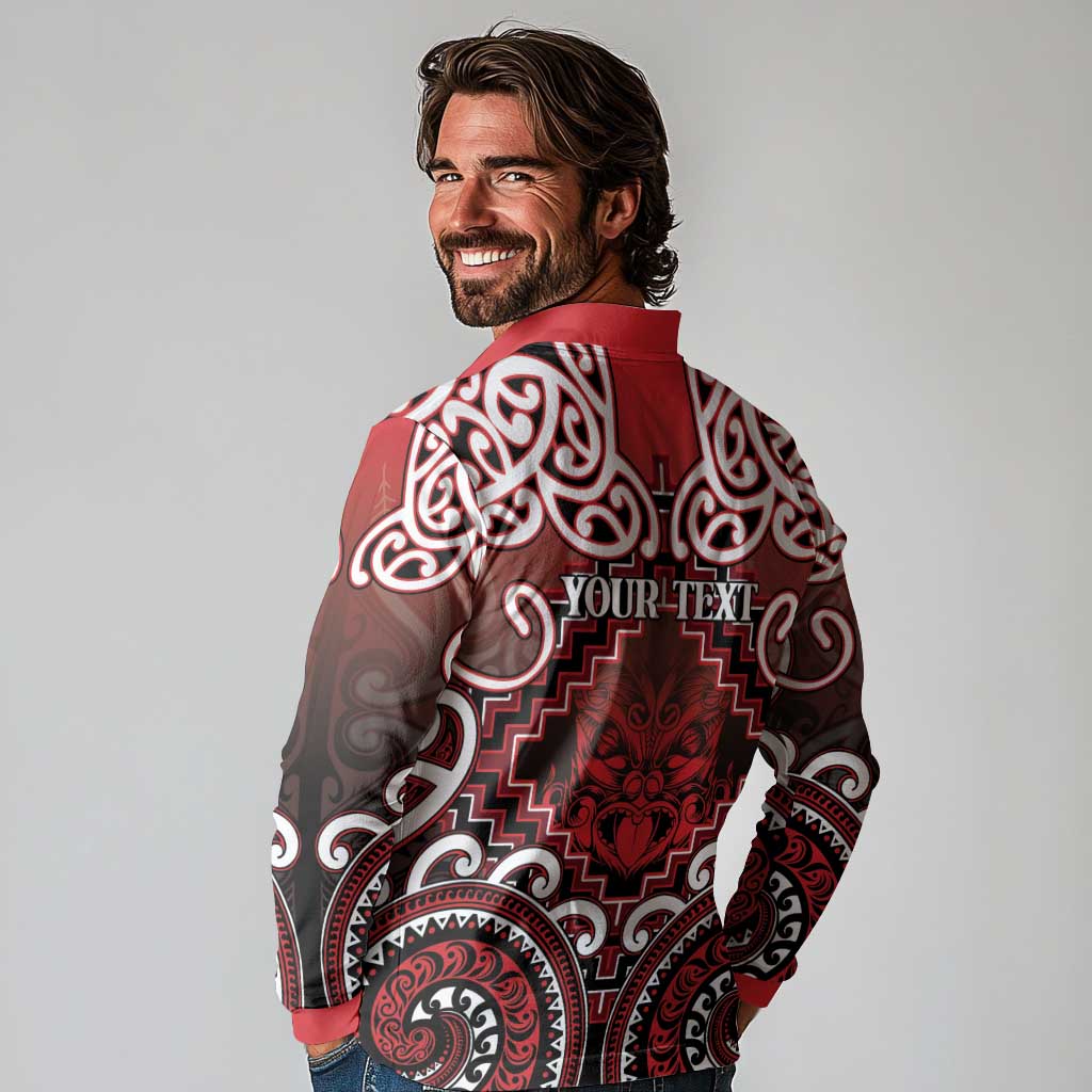 Personalised New Zealand Aotearoa Long Sleeve Polo Shirt Te Reo Maori Ake Ake Ake - Polynesian Pride