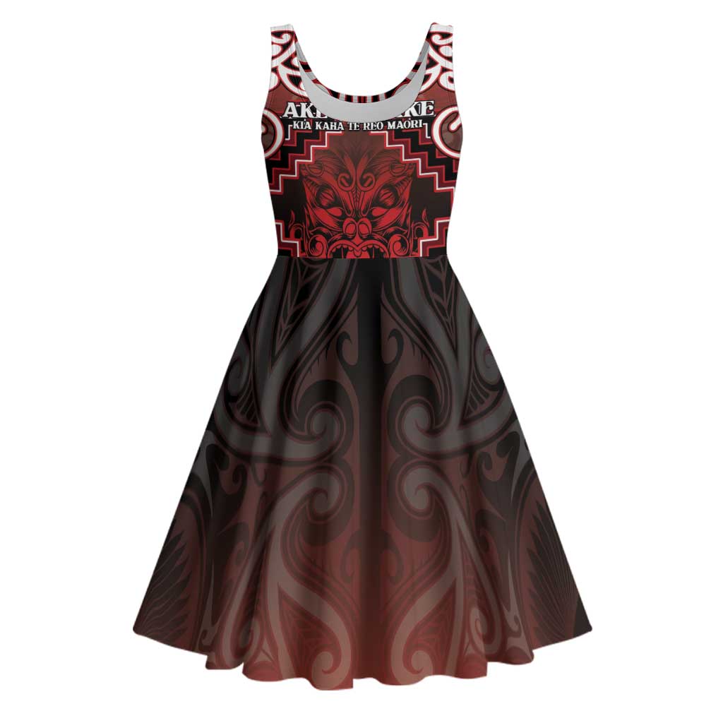 Personalised New Zealand Aotearoa Midi Dress Te Reo Maori Ake Ake Ake - Polynesian Pride