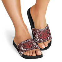 New Zealand Aotearoa Slide Sandals Te Reo Maori Ake Ake Ake - Polynesian Pride