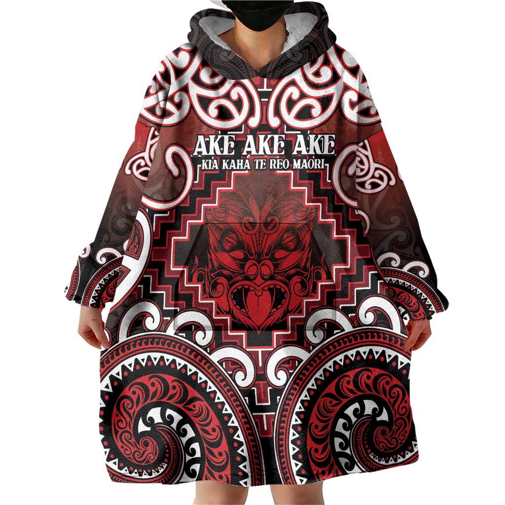 Personalised New Zealand Aotearoa Wearable Blanket Hoodie Te Reo Maori Ake Ake Ake - Polynesian Pride