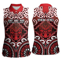 Personalised New Zealand Aotearoa Women Sleeveless Polo Shirt Te Reo Maori Ake Ake Ake - Polynesian Pride