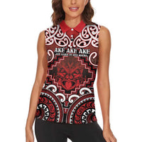 Personalised New Zealand Aotearoa Women Sleeveless Polo Shirt Te Reo Maori Ake Ake Ake - Polynesian Pride