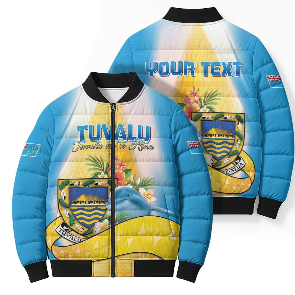 Personalised Tuvalu Independence Day Bomber Puffer Jacket Tuvalu Mo Te Atua - Polynesian Pride