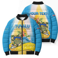 Personalised Tuvalu Independence Day Bomber Puffer Jacket Tuvalu Mo Te Atua - Polynesian Pride