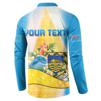 Personalised Tuvalu Independence Day Button Sweatshirt Tuvalu Mo Te Atua - Polynesian Pride