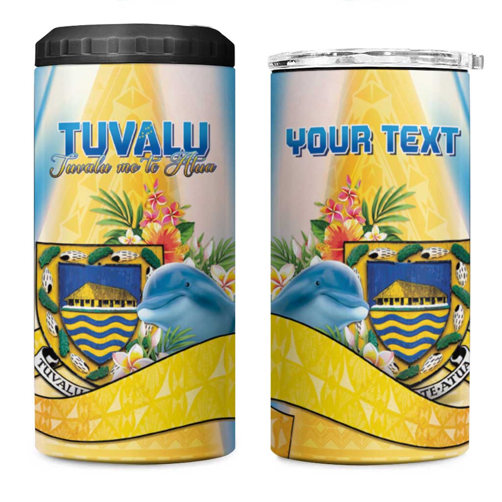 Personalised Tuvalu Independence Day 4 in 1 Can Cooler Tumbler Tuvalu Mo Te Atua - Polynesian Pride