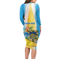 Personalised Tuvalu Independence Day Family Matching Long Sleeve Bodycon Dress and Hawaiian Shirt Tuvalu Mo Te Atua - Polynesian Pride