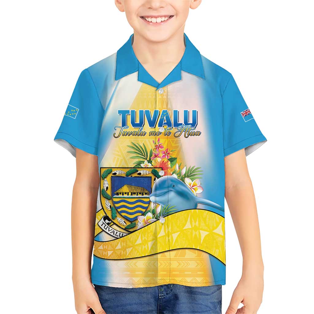 Personalised Tuvalu Independence Day Family Matching Short Sleeve Bodycon Dress and Hawaiian Shirt Tuvalu Mo Te Atua - Polynesian Pride
