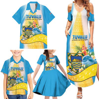 Personalised Tuvalu Independence Day Family Matching Summer Maxi Dress and Hawaiian Shirt Tuvalu Mo Te Atua - Polynesian Pride