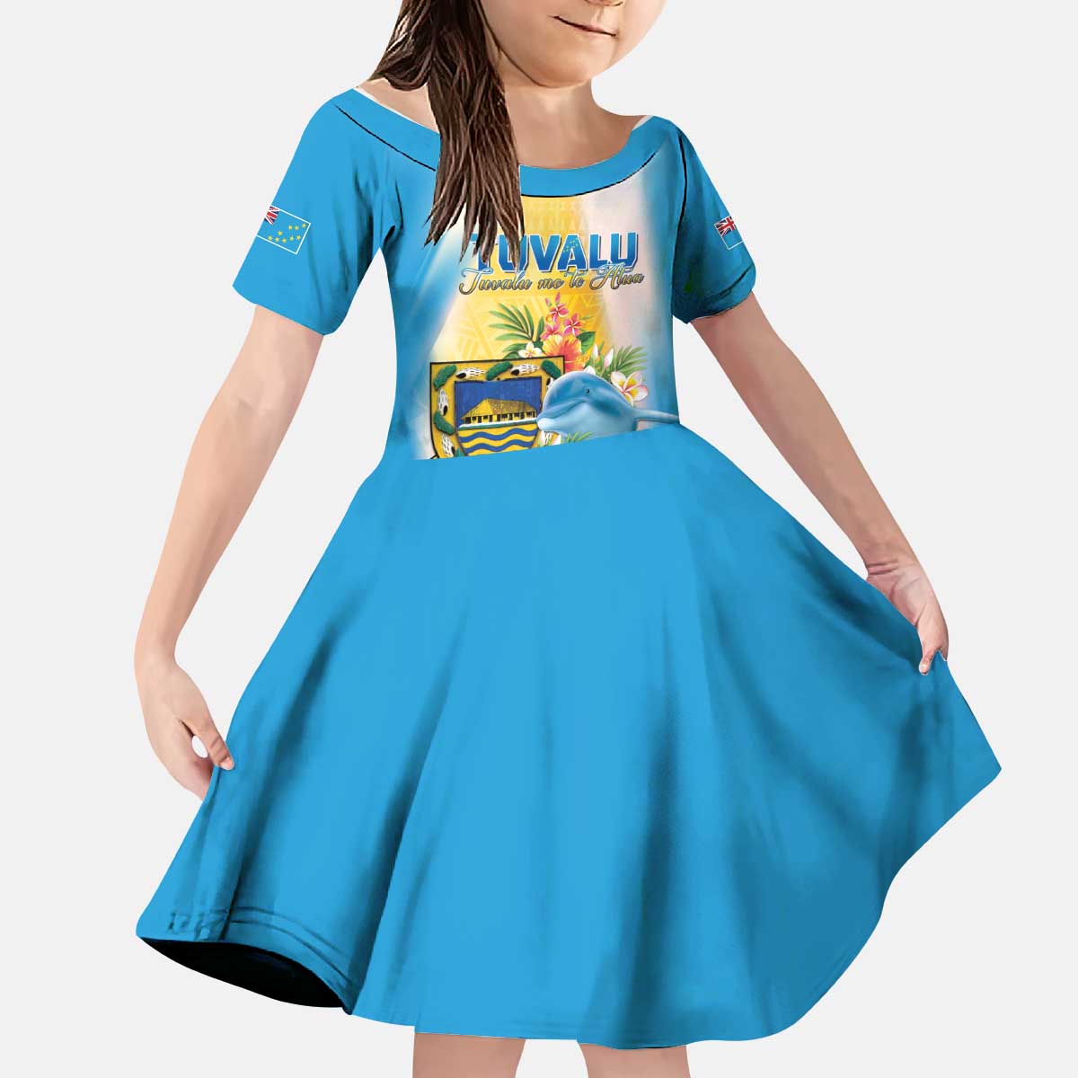 Personalised Tuvalu Independence Day Kid Short Sleeve Dress Tuvalu Mo Te Atua - Polynesian Pride