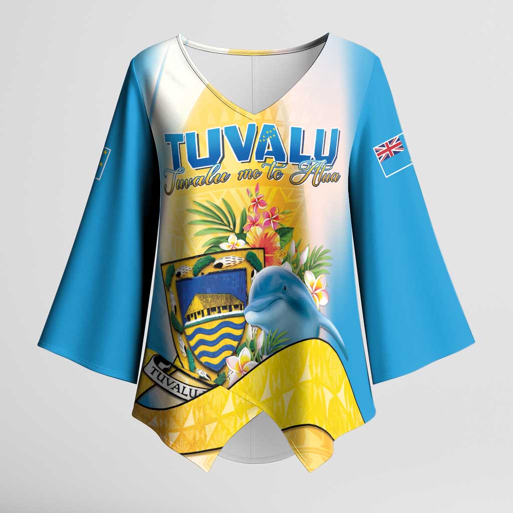 Personalised Tuvalu Independence Day Kimono Sleeve Blouse Tuvalu Mo Te Atua - Polynesian Pride