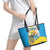 Tuvalu Independence Day Leather Tote Bag Tuvalu Mo Te Atua - Polynesian Pride