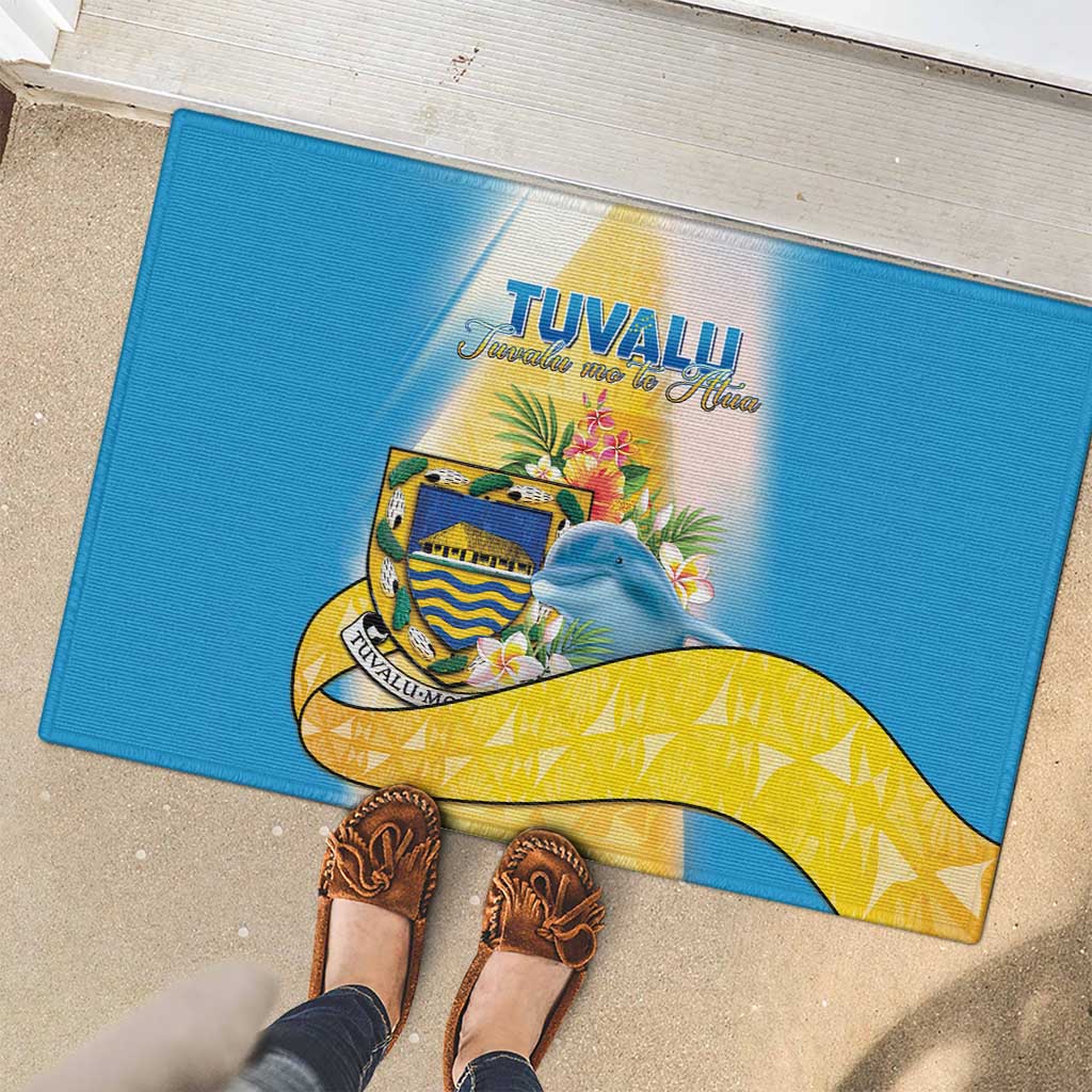 Tuvalu Independence Day Rubber Doormat Tuvalu Mo Te Atua - Polynesian Pride