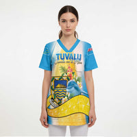 Personalised Tuvalu Independence Day Scrub Top Tuvalu Mo Te Atua - Polynesian Pride