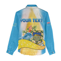Personalised Tuvalu Independence Day Women Casual Shirt Tuvalu Mo Te Atua - Polynesian Pride