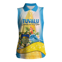 Personalised Tuvalu Independence Day Women Sleeveless Polo Shirt Tuvalu Mo Te Atua - Polynesian Pride
