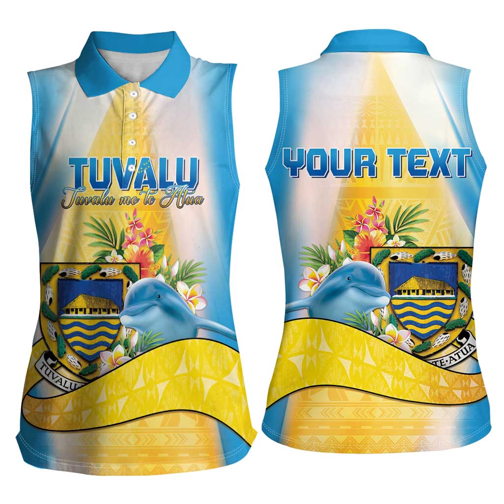 Personalised Tuvalu Independence Day Women Sleeveless Polo Shirt Tuvalu Mo Te Atua - Polynesian Pride