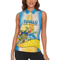 Personalised Tuvalu Independence Day Women Sleeveless Polo Shirt Tuvalu Mo Te Atua - Polynesian Pride