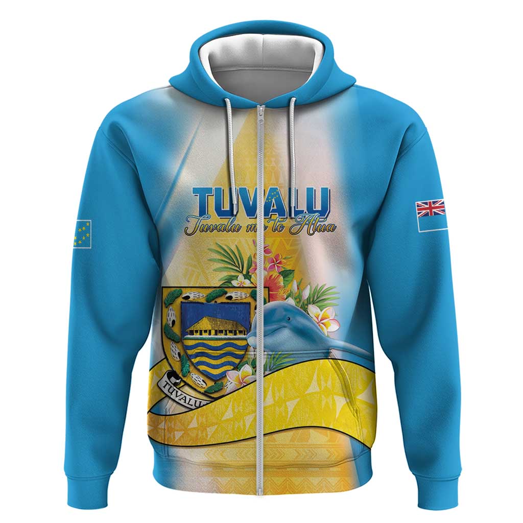 Personalised Tuvalu Independence Day Zip Hoodie Tuvalu Mo Te Atua - Polynesian Pride