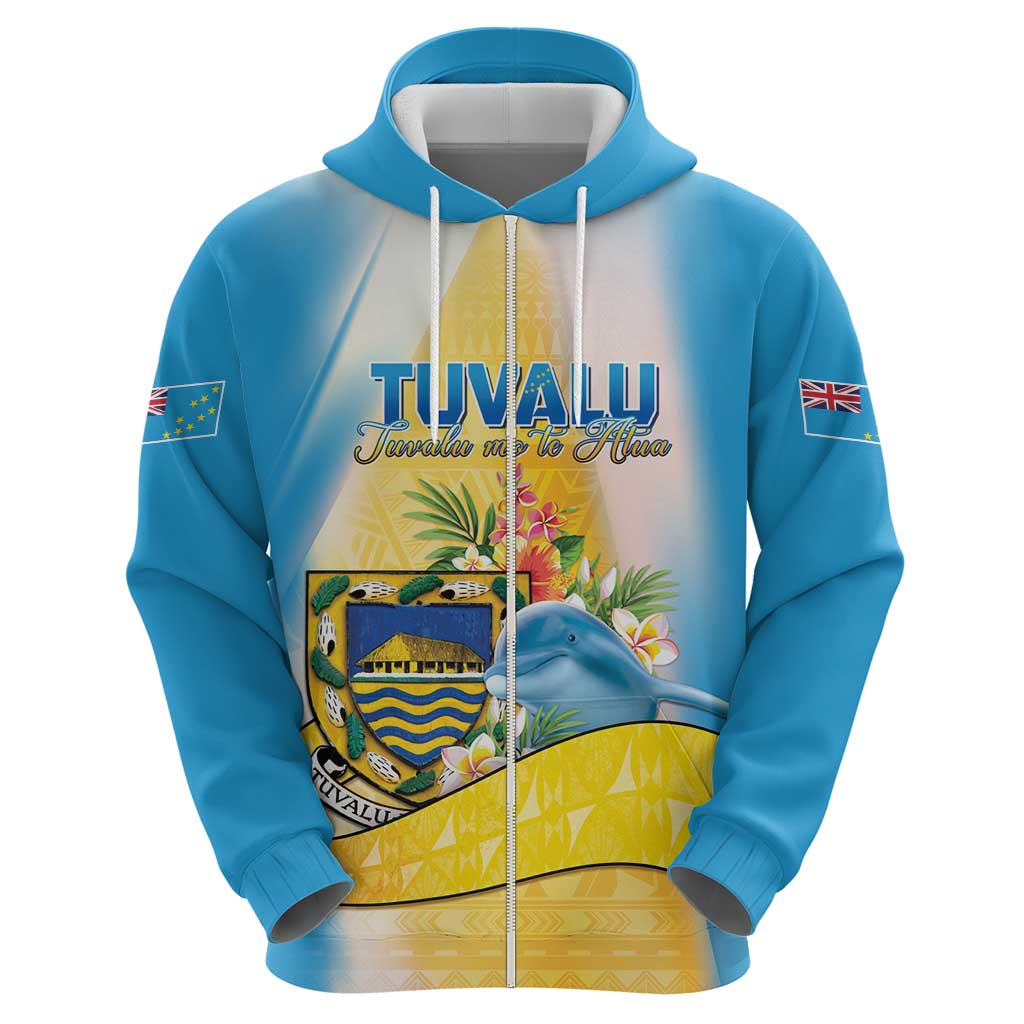 Personalised Tuvalu Independence Day Zip Hoodie Tuvalu Mo Te Atua - Polynesian Pride