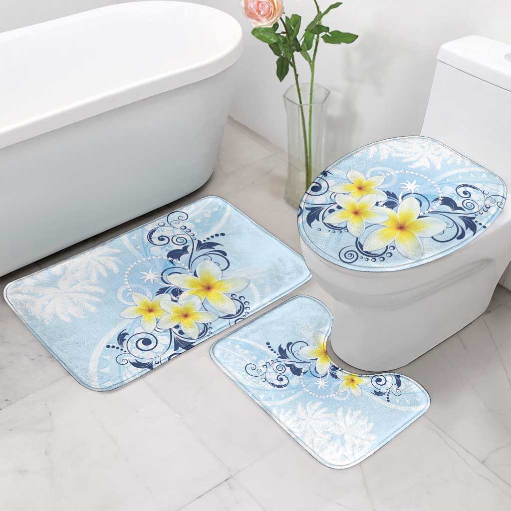 FSM Chuuk Constitution Day Bathroom Set Polynesian Curves Plumeria - Polynesian Pride