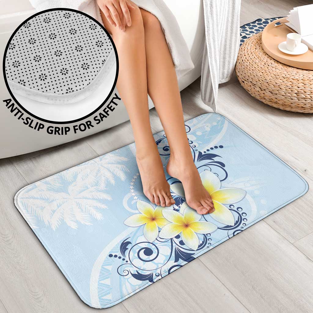 FSM Chuuk Constitution Day Bathroom Set Polynesian Curves Plumeria - Polynesian Pride