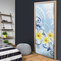 FSM Chuuk Constitution Day Door Cover Polynesian Curves Plumeria - Polynesian Pride