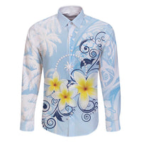 FSM Chuuk Constitution Day Family Matching Long Sleeve Bodycon Dress and Hawaiian Shirt Polynesian Curves Plumeria - Polynesian Pride