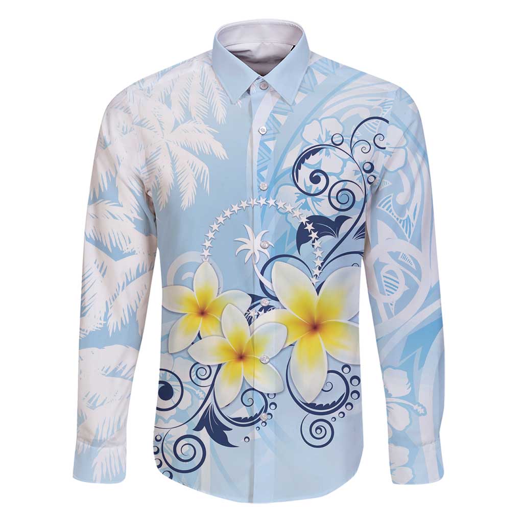 FSM Chuuk Constitution Day Family Matching Puletasi and Hawaiian Shirt Polynesian Curves Plumeria - Polynesian Pride
