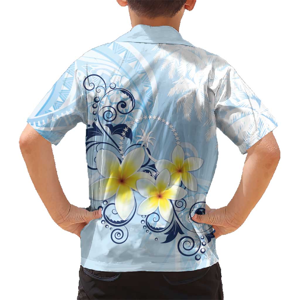 FSM Chuuk Constitution Day Hawaiian Shirt Polynesian Curves Plumeria - Polynesian Pride