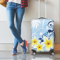 FSM Chuuk Constitution Day Luggage Cover Polynesian Curves Plumeria - Polynesian Pride