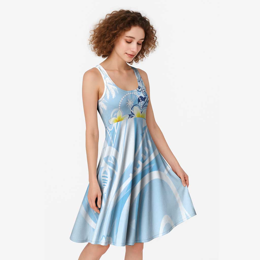 FSM Chuuk Constitution Day Midi Dress Polynesian Curves Plumeria - Polynesian Pride