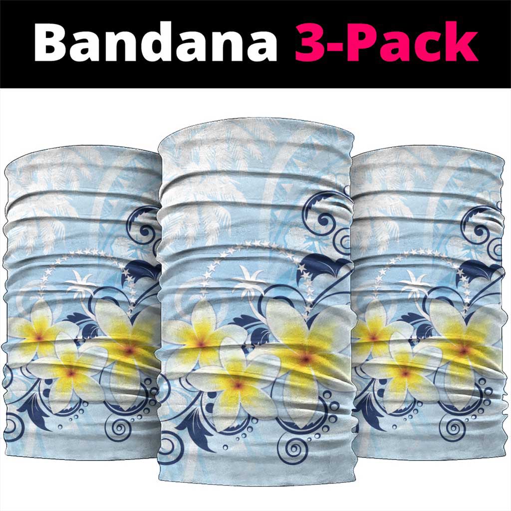 FSM Chuuk Constitution Day Neck Gaiter Polynesian Curves Plumeria - Polynesian Pride