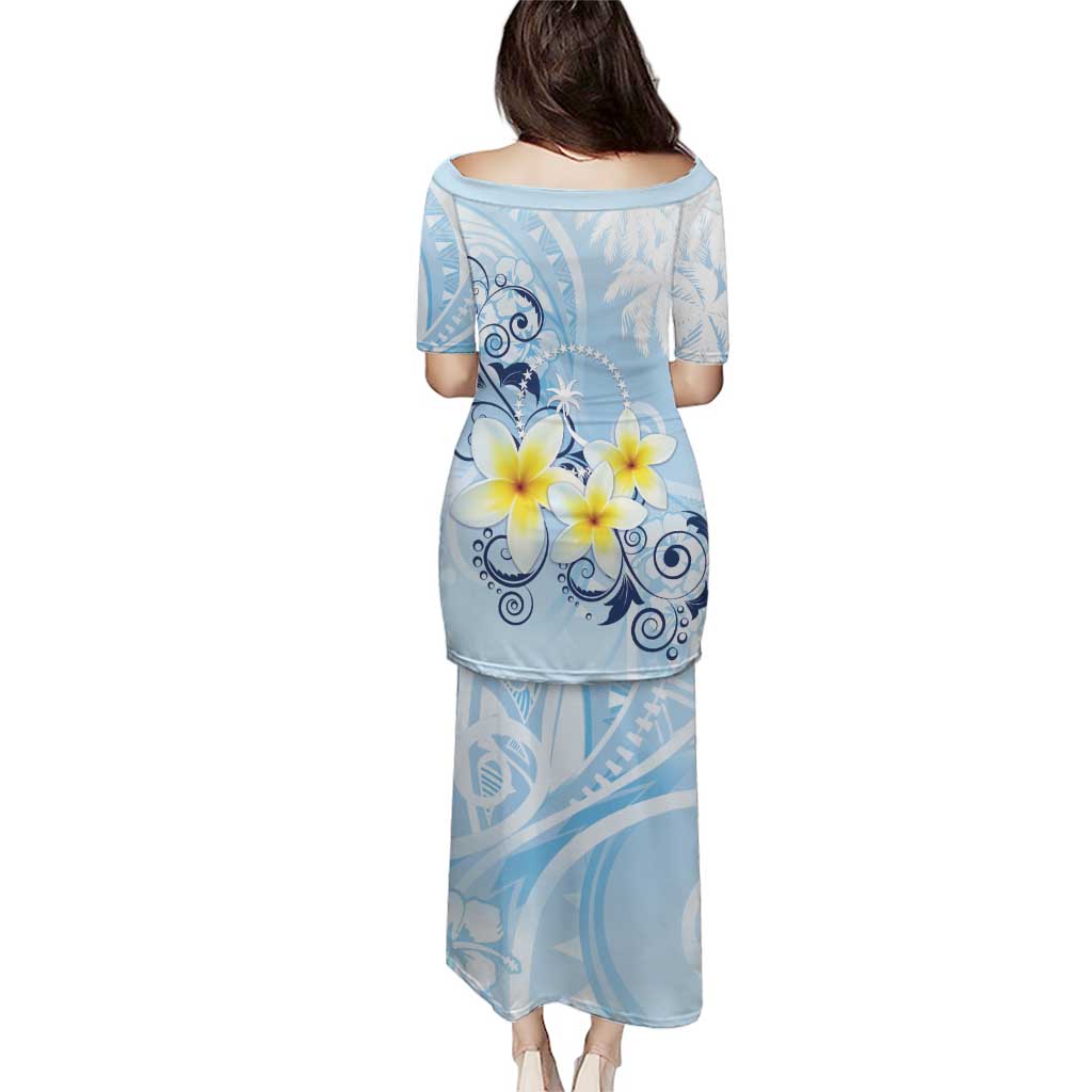 FSM Chuuk Constitution Day Puletasi Polynesian Curves Plumeria - Polynesian Pride