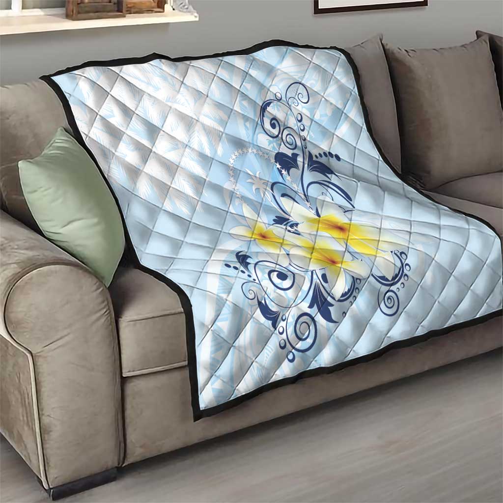 FSM Chuuk Constitution Day Quilt Polynesian Curves Plumeria - Polynesian Pride