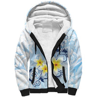 FSM Chuuk Constitution Day Sherpa Hoodie Polynesian Curves Plumeria - Polynesian Pride