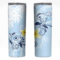 FSM Chuuk Constitution Day Skinny Tumbler Polynesian Curves Plumeria - Polynesian Pride
