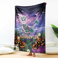 Happy Hulaween Blanket Mahaloween Skeleton Dancing
