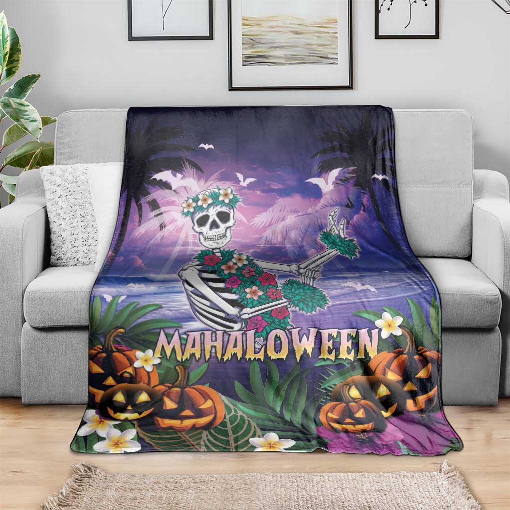 Happy Hulaween Blanket Mahaloween Skeleton Dancing