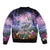 Happy Hulaween Bomber Jacket Mahaloween Skeleton Dancing