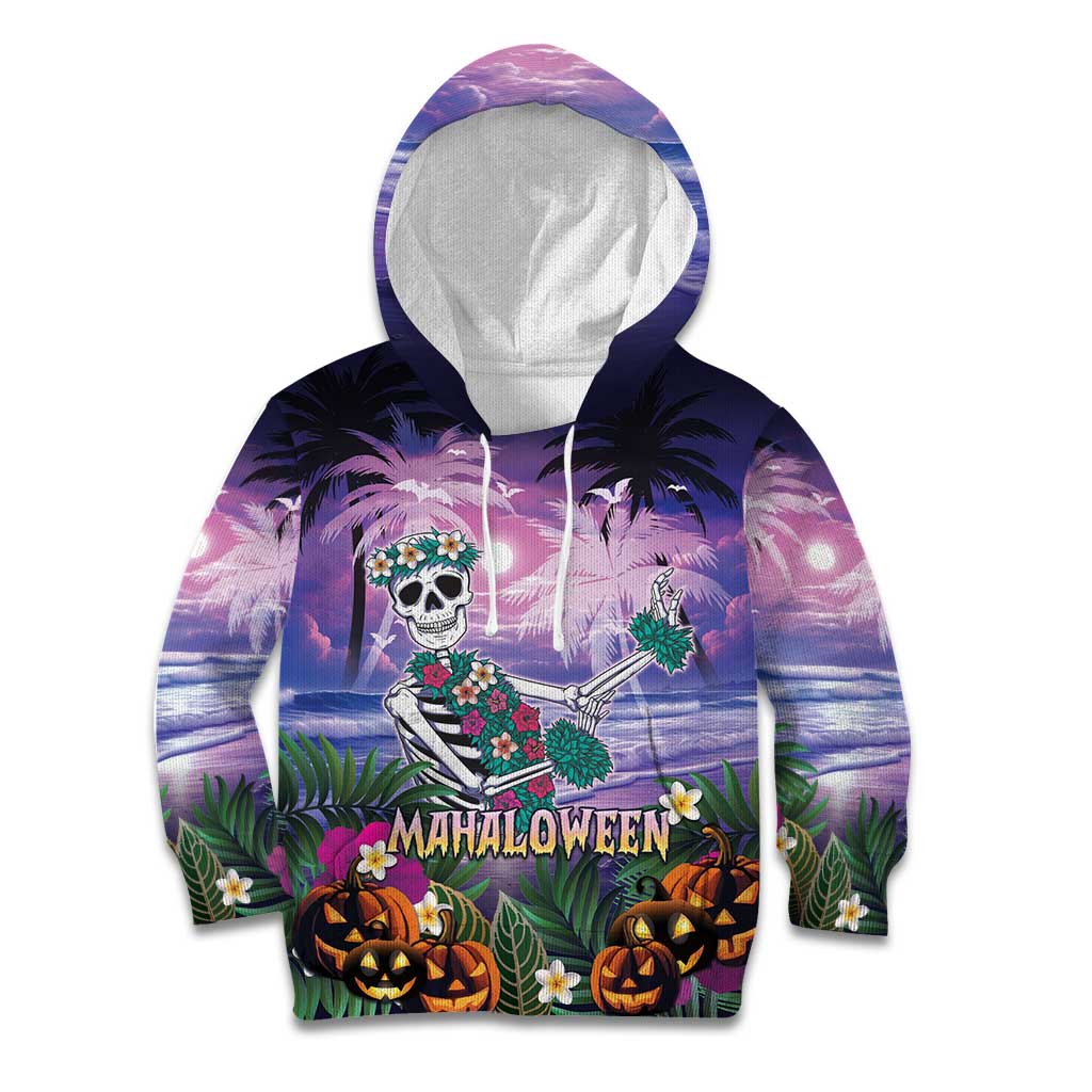 Happy Hulaween Kid Hoodie Mahaloween Skeleton Dancing