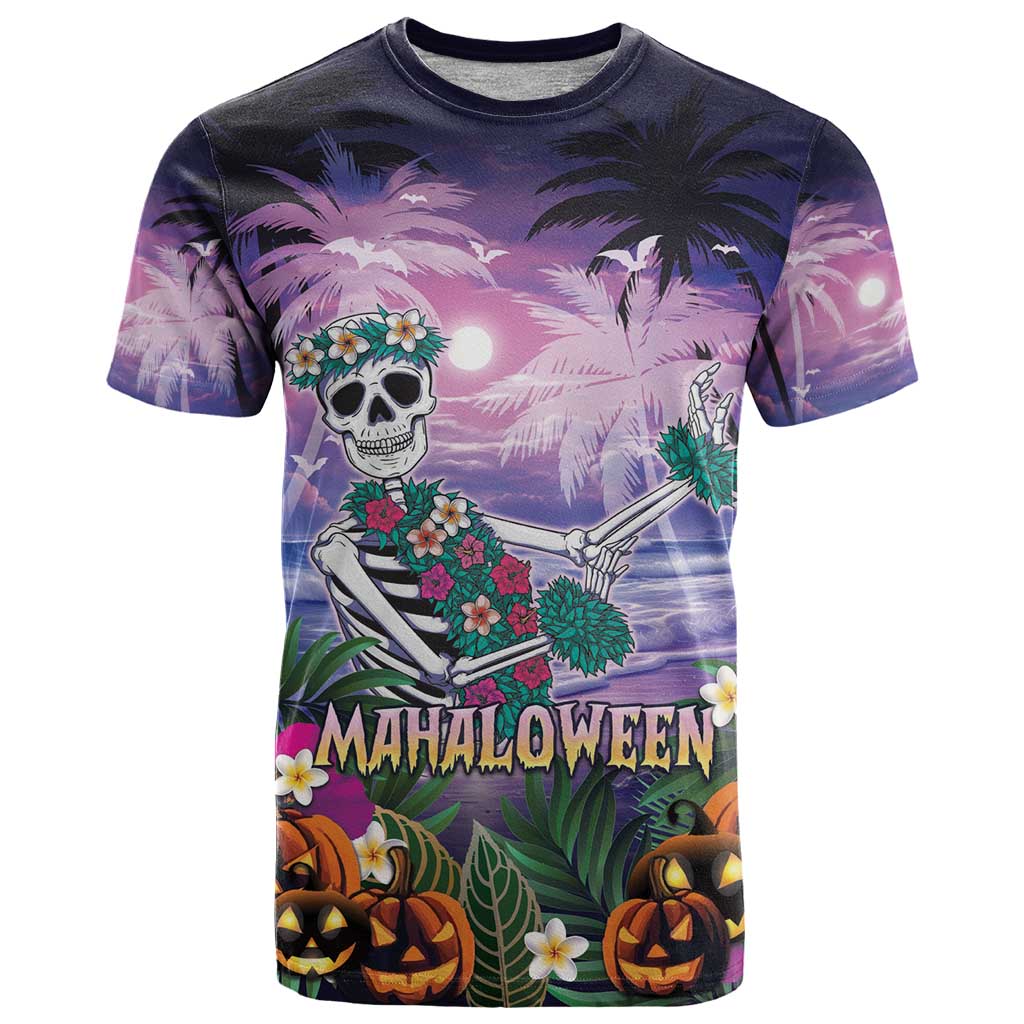 Happy Hulaween T Shirt Mahaloween Skeleton Dancing