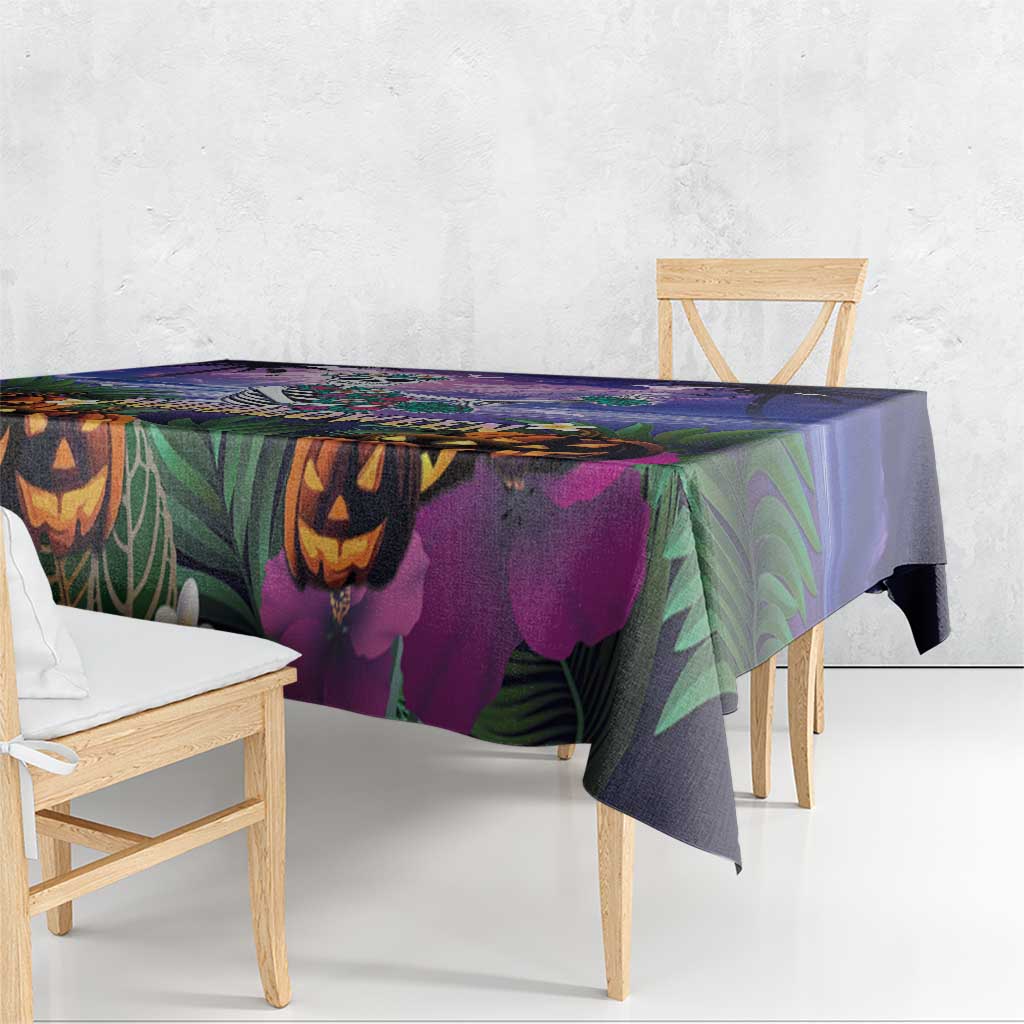 Happy Hulaween Tablecloth Mahaloween Skeleton Dancing