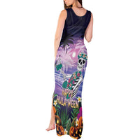 Happy Hulaween Tank Maxi Dress Mahaloween Skeleton Dancing