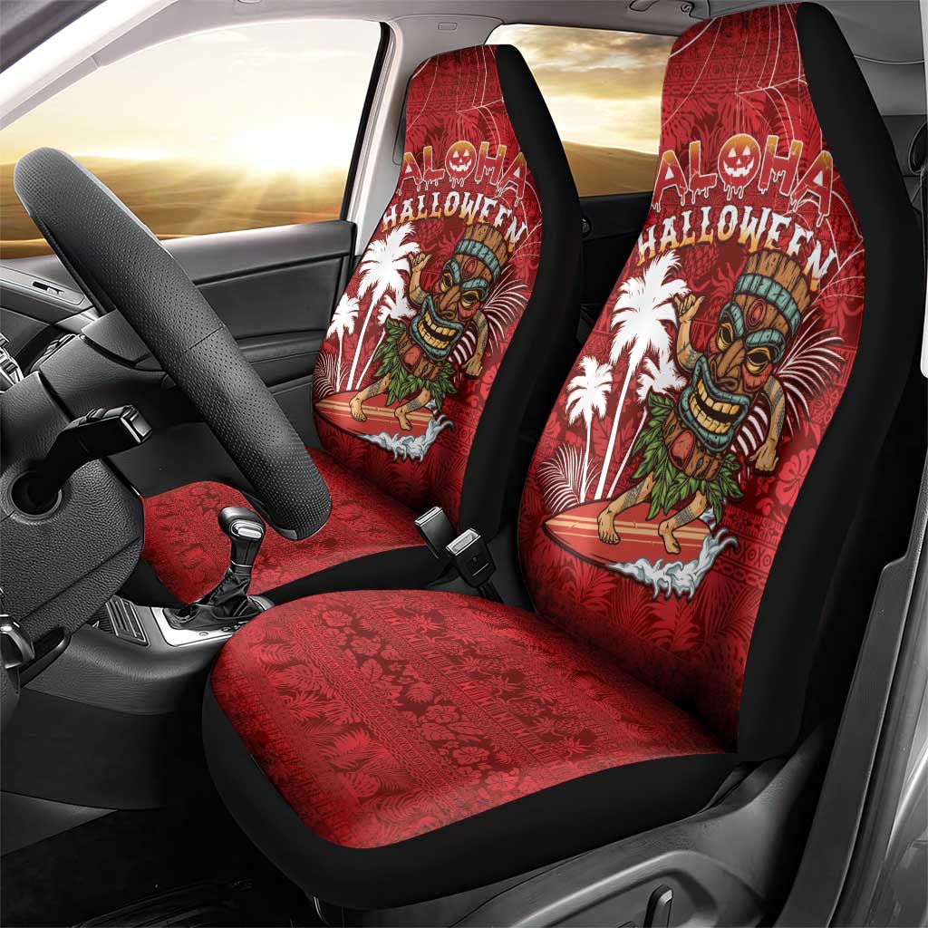 Aloha Halloween Car Seat Cover Skeleton Surfing