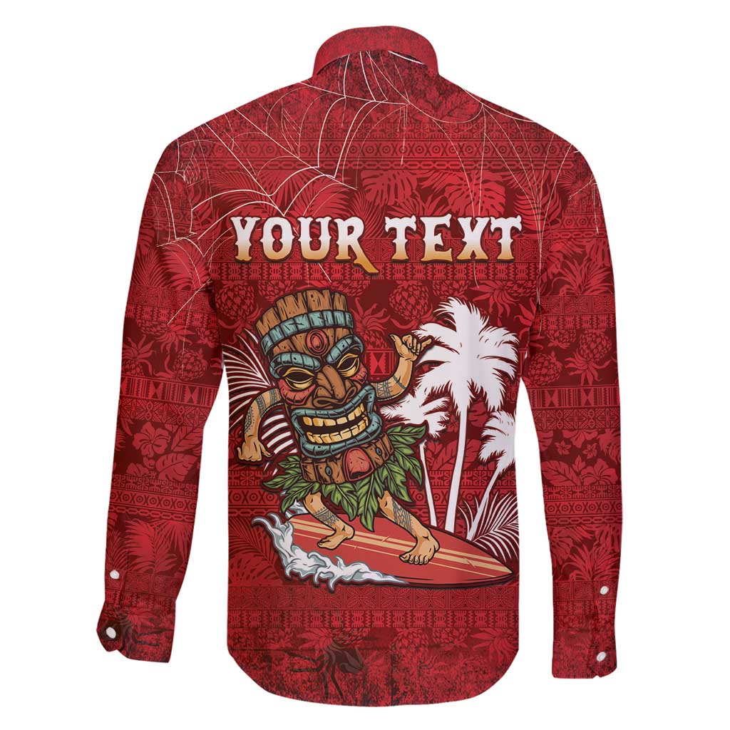 Personalised Aloha Halloween Family Matching Long Sleeve Bodycon Dress and Hawaiian Shirt Skeleton Surfing LT05 - Polynesian Pride