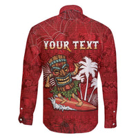 Personalised Aloha Halloween Family Matching Long Sleeve Bodycon Dress and Hawaiian Shirt Skeleton Surfing LT05 - Polynesian Pride