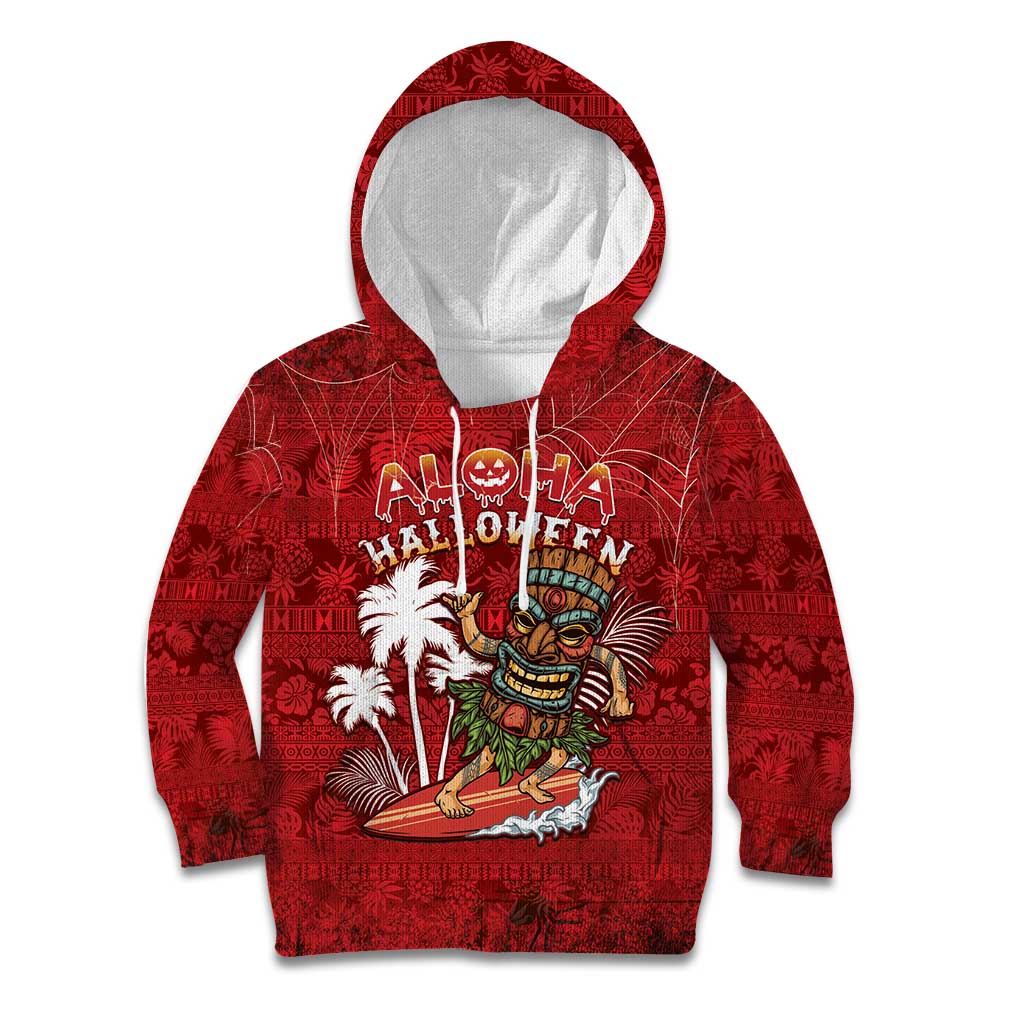 Personalised Aloha Halloween Kid Hoodie Skeleton Surfing