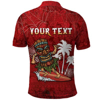 Personalised Aloha Halloween Polo Shirt Skeleton Surfing